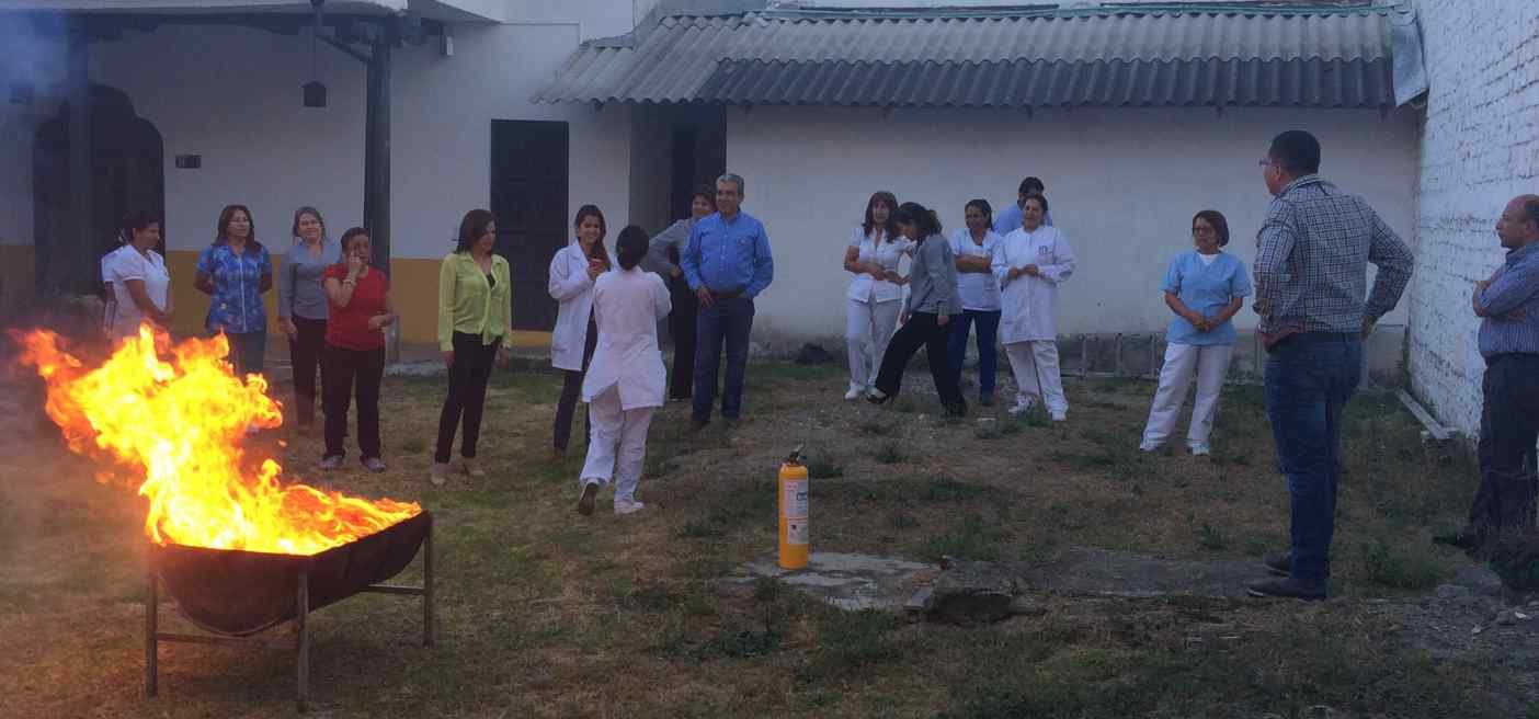 Practica de extintores - Unidad de salud, Unicauca